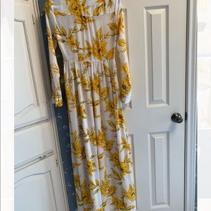 Forever 21 Sheer Floral Chiffon Maxi Shirt Dress